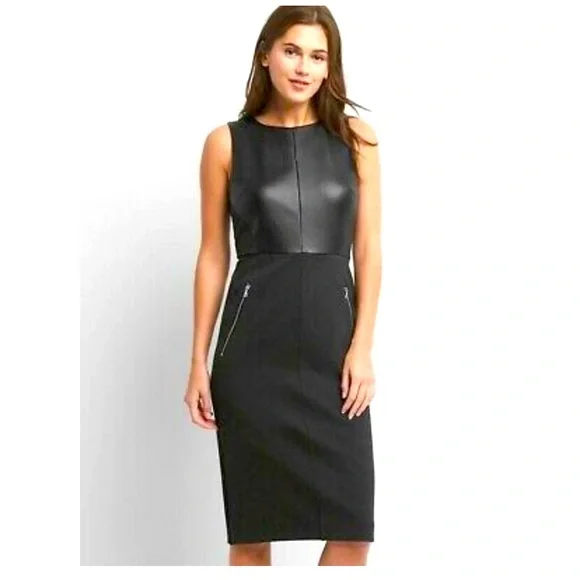 GAP | Dresses | Gap Faux Leather Sleeveless Dress | Poshmark